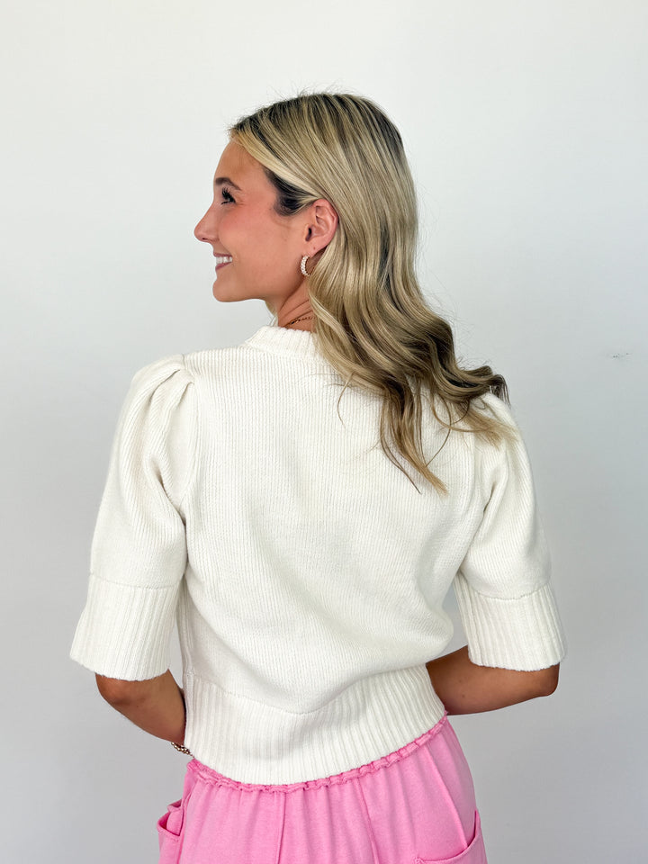 Cora - Puff Sleeve Sweater (Cream)