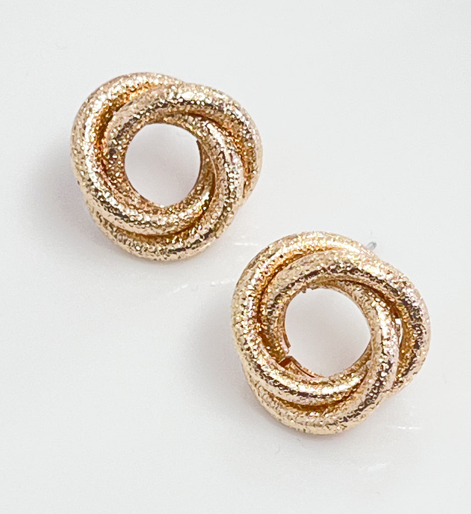 Brenda - Gold Knot Stud Earrings