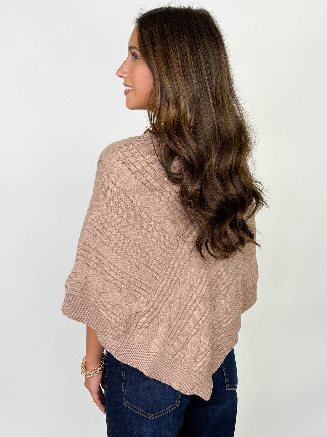 Brinley - Knit Pancho (Taupe)