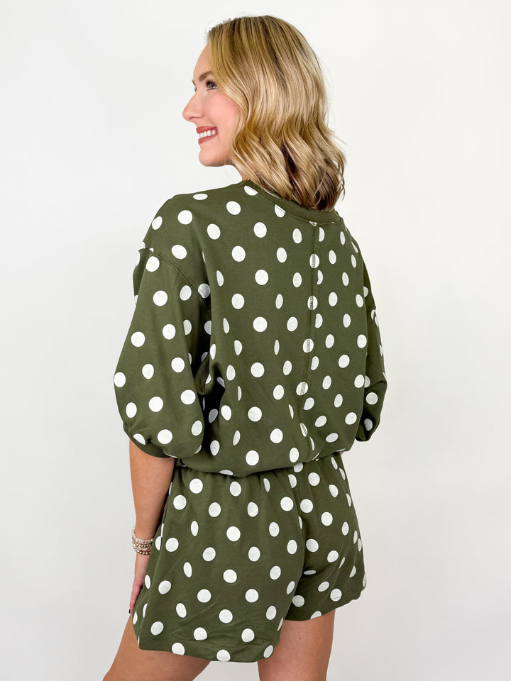Ember - Polka Dot Short Set (Olive)