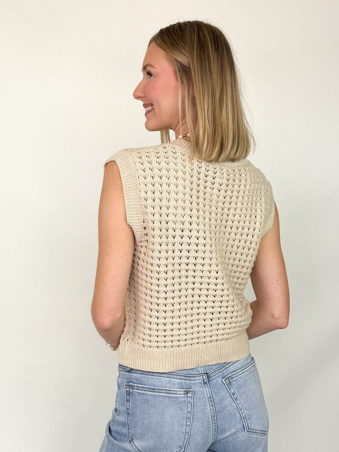 Ren - Shell Detail Button Down Sweater