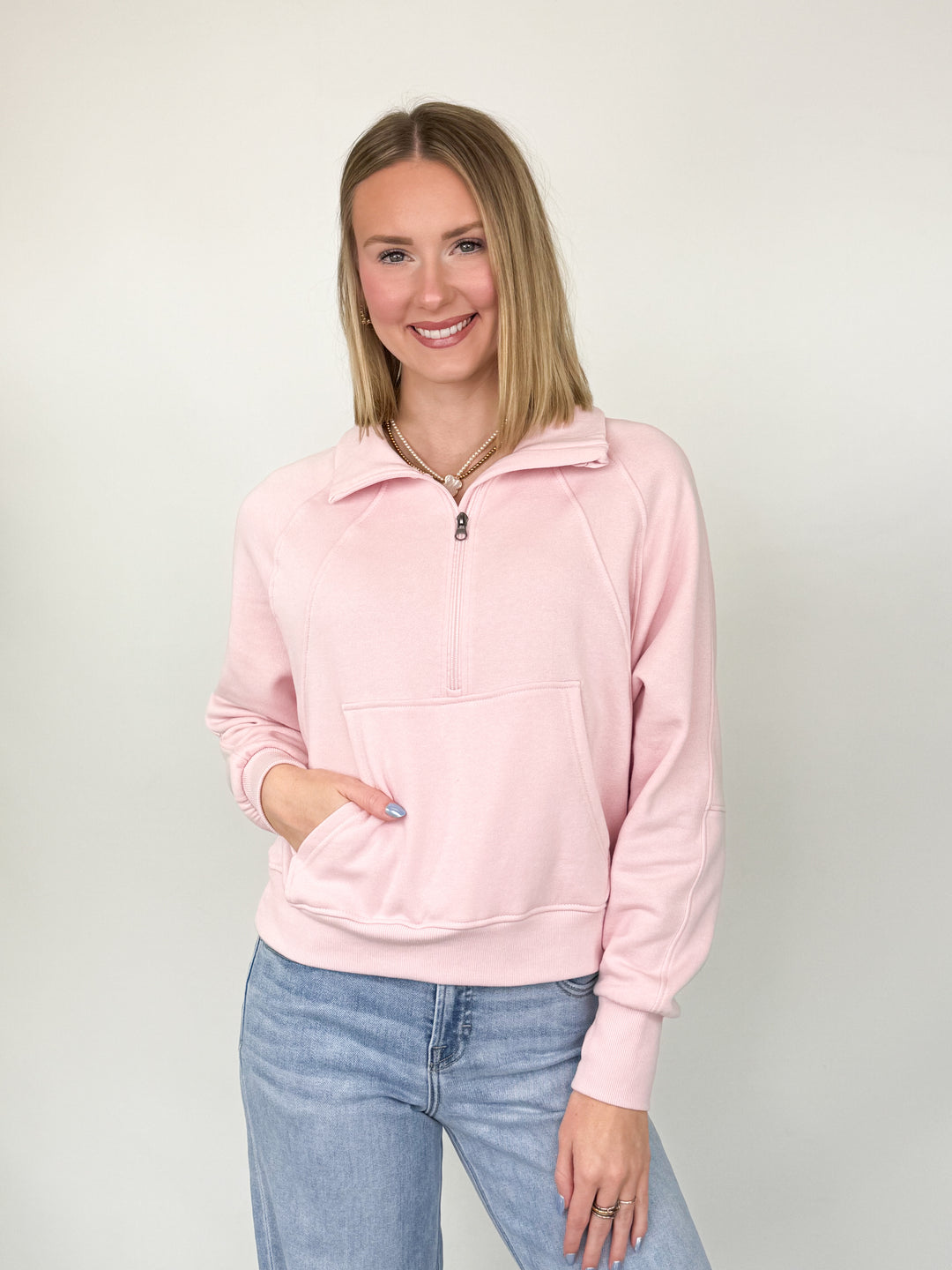 Shandi -Fleece Half Zip Hoodie