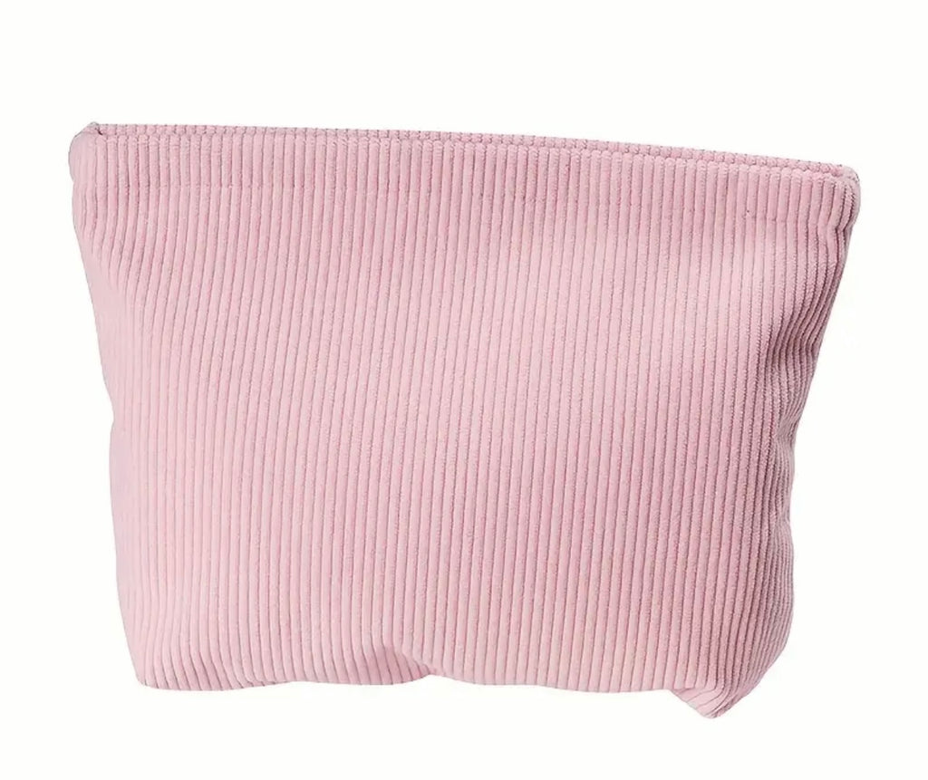 Blush Pink Corduroy Cosmetic Bag