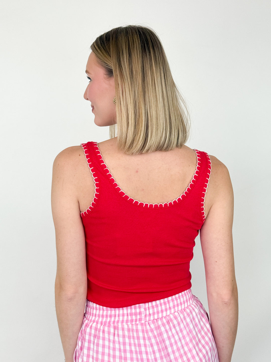 Pinkie - Red Heart Embroidered Tank Top