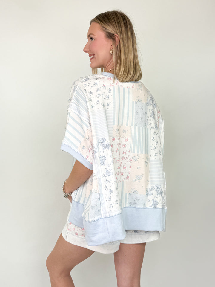 Patti - Floral Patchwork French Terry Short Set