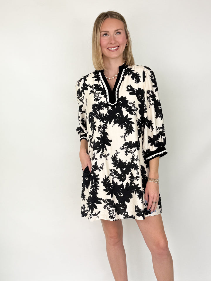 Sophia - Black Floral Dress