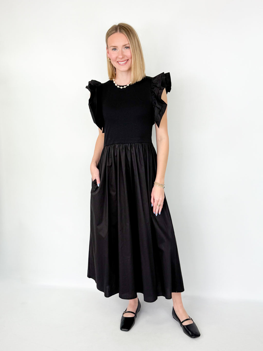 Kate - Midi Black Dress
