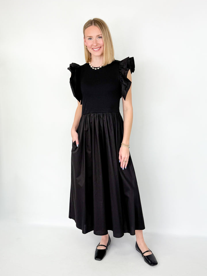 Kate - Midi Black Dress