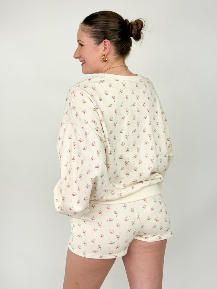 Mary Beth - Beige Floral Short Set