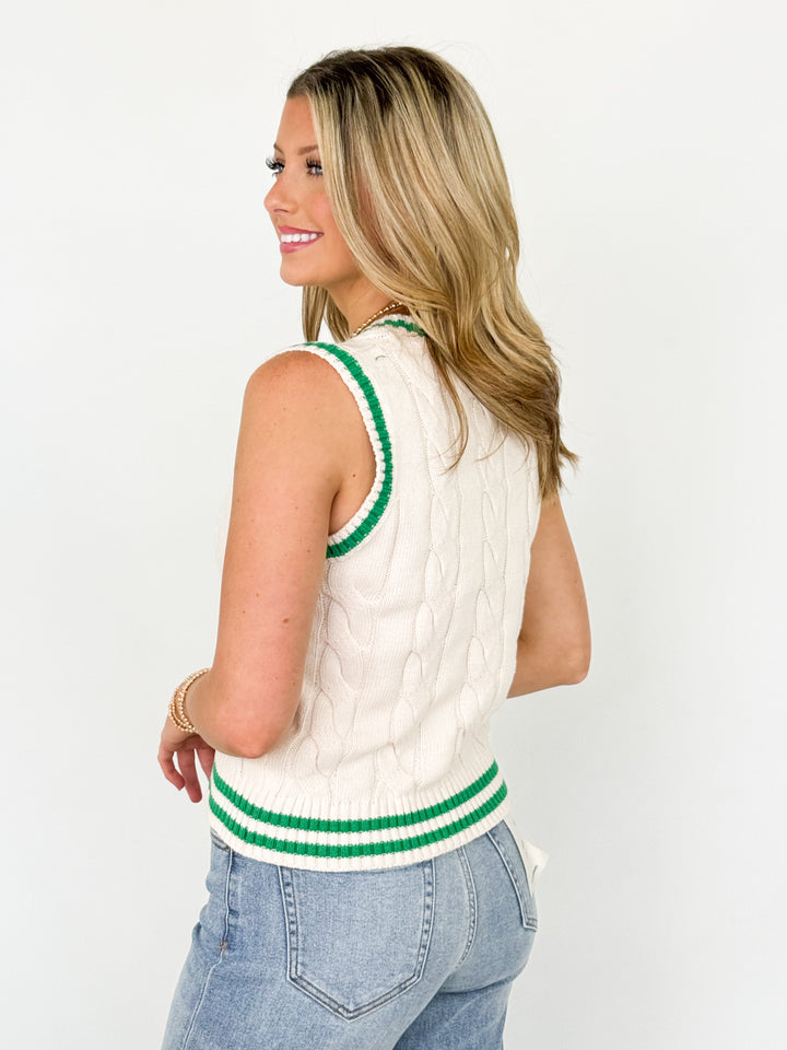 Emily - Ivory V-Neck Knit Vest