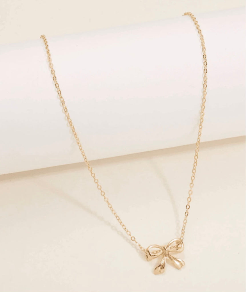 Bailey - Gold Bow Necklace