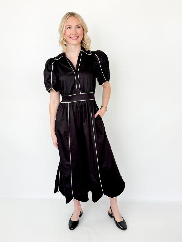 Branda - Scalloped Edge Midi Dress