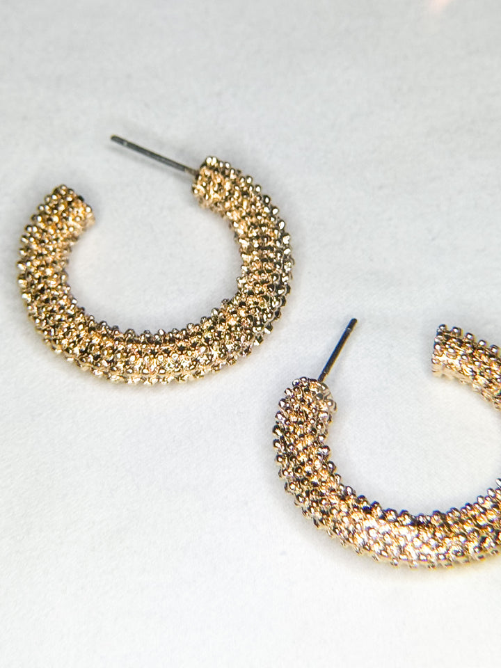 Gold Textured Hoop Earrings