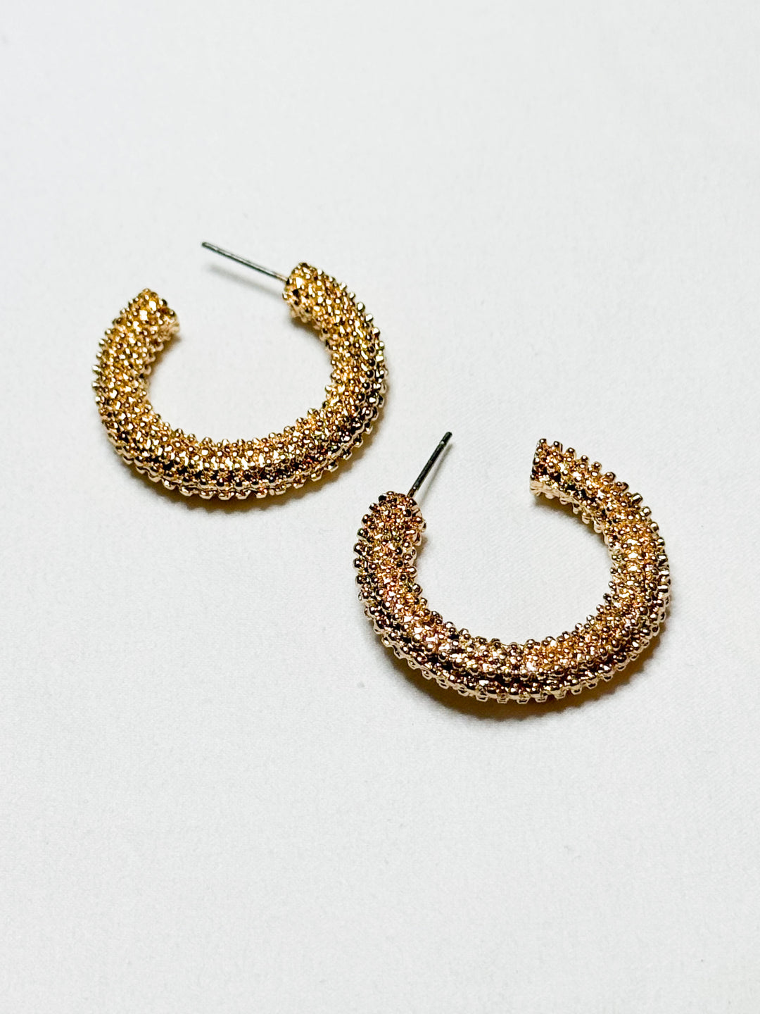 Gold Textured Hoop Earrings