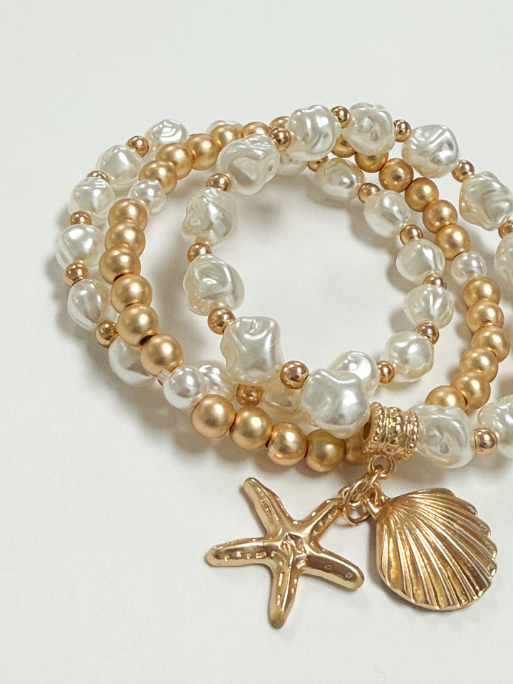 Lana - Seashell Beaded Bracelet Set of 5