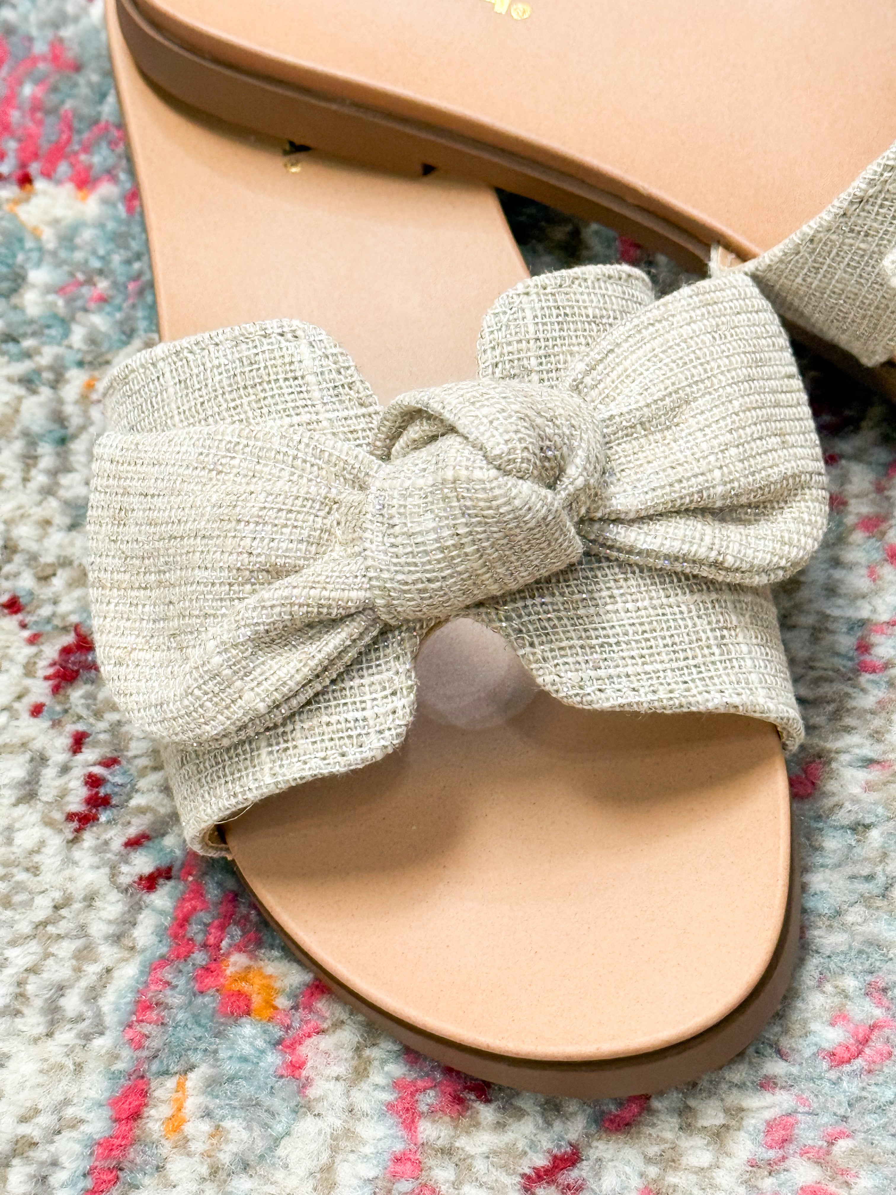 Wendi - Linen Bow Sandal