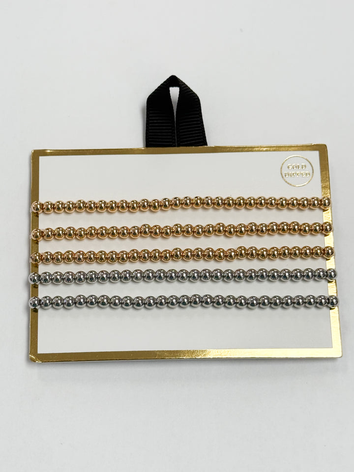 Luna - Gold + Silver Beaded Bracelet Set