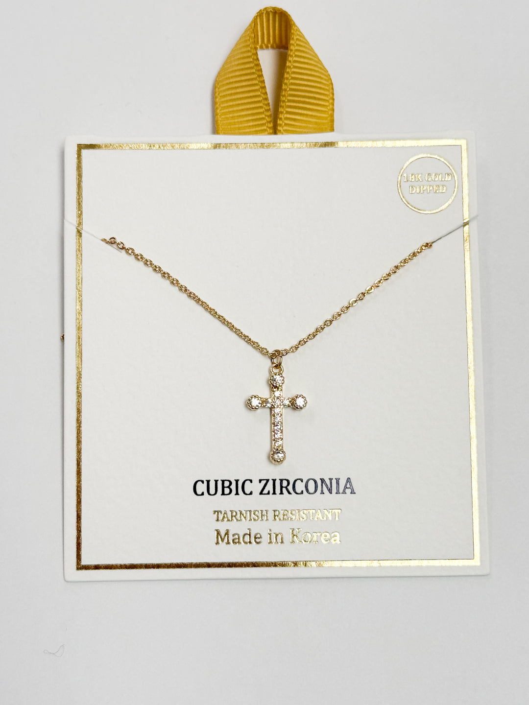 Eden - Dainty Gold Rhinestone Cross Necklace
