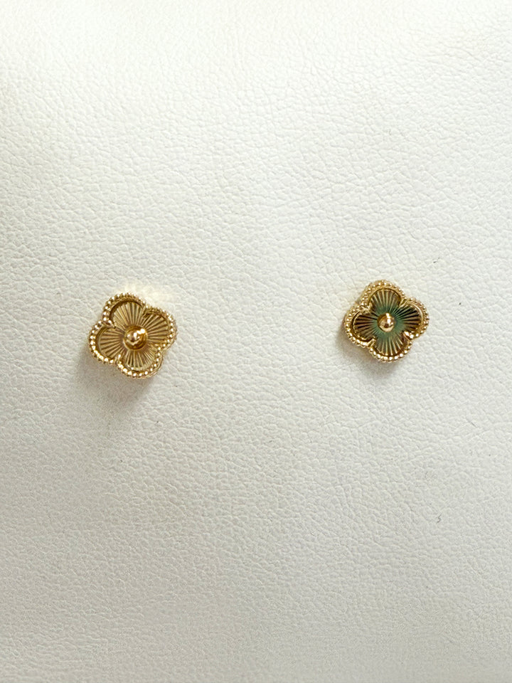 Janice - Dainty Gold Clover Stud Earrings