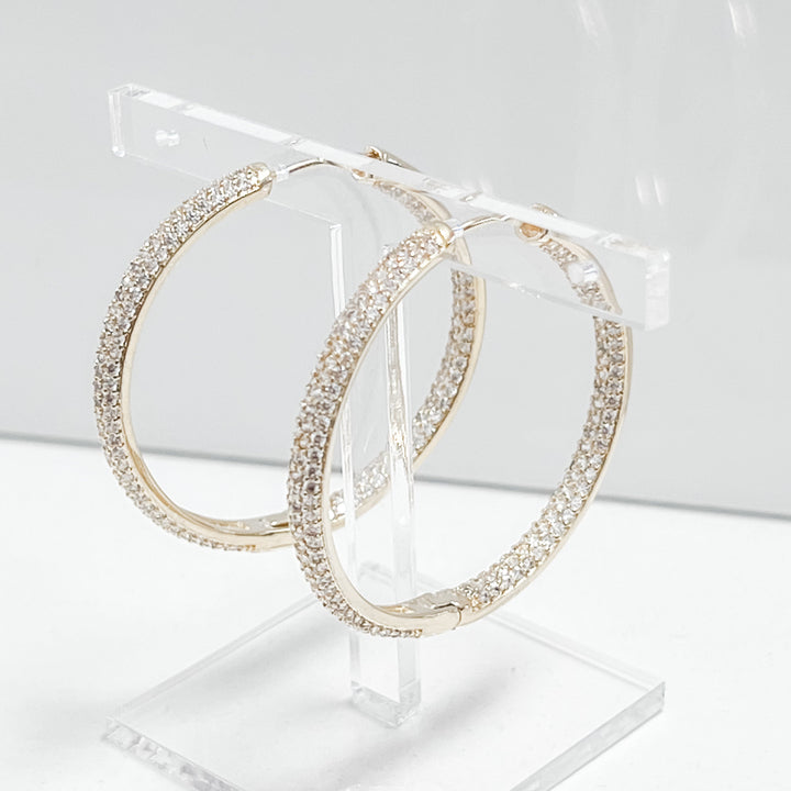Bella - Gold Rhinestone Hoop Earrings
