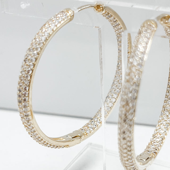 Bella - Gold Rhinestone Hoop Earrings