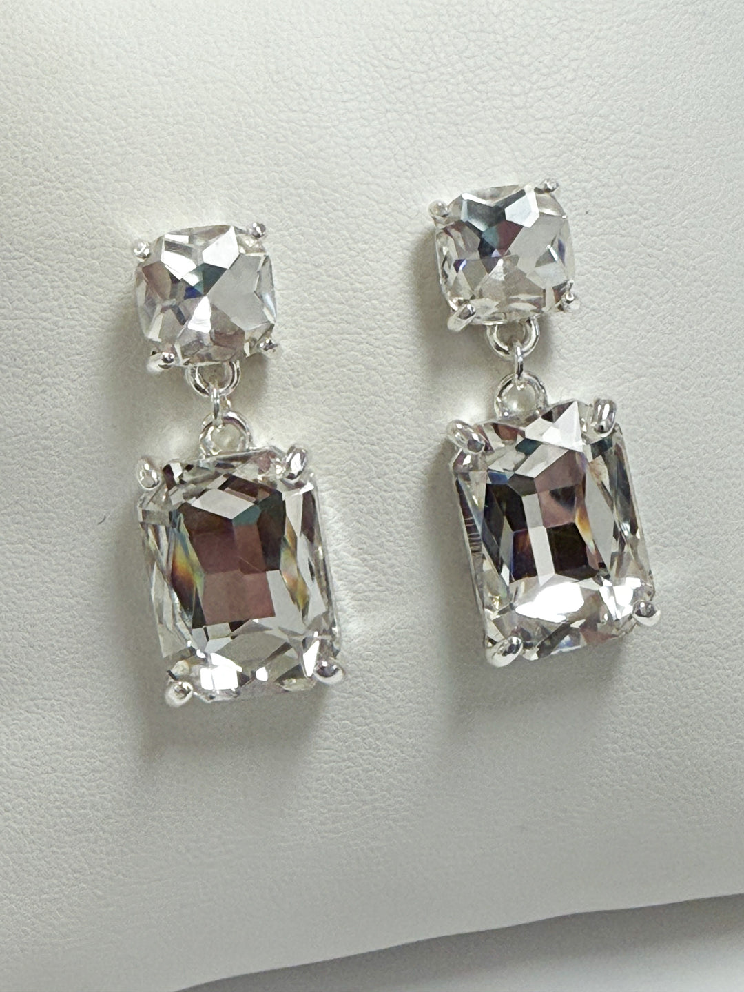 Emerson - Rhinestone Statement Earrings (Clear)