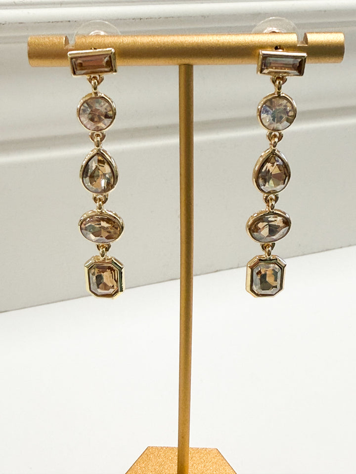 Hazel - Topaz Rhinestone Drop Earrings
