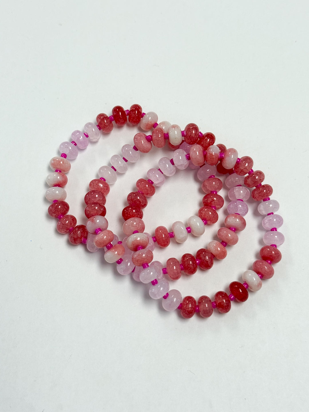 Emery - Disc Beaded Bracelet Set (Pink)