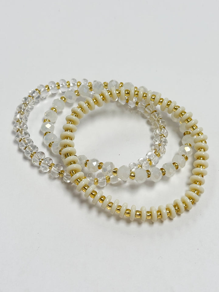 Briar - White Beaded Bracelet Set of 3