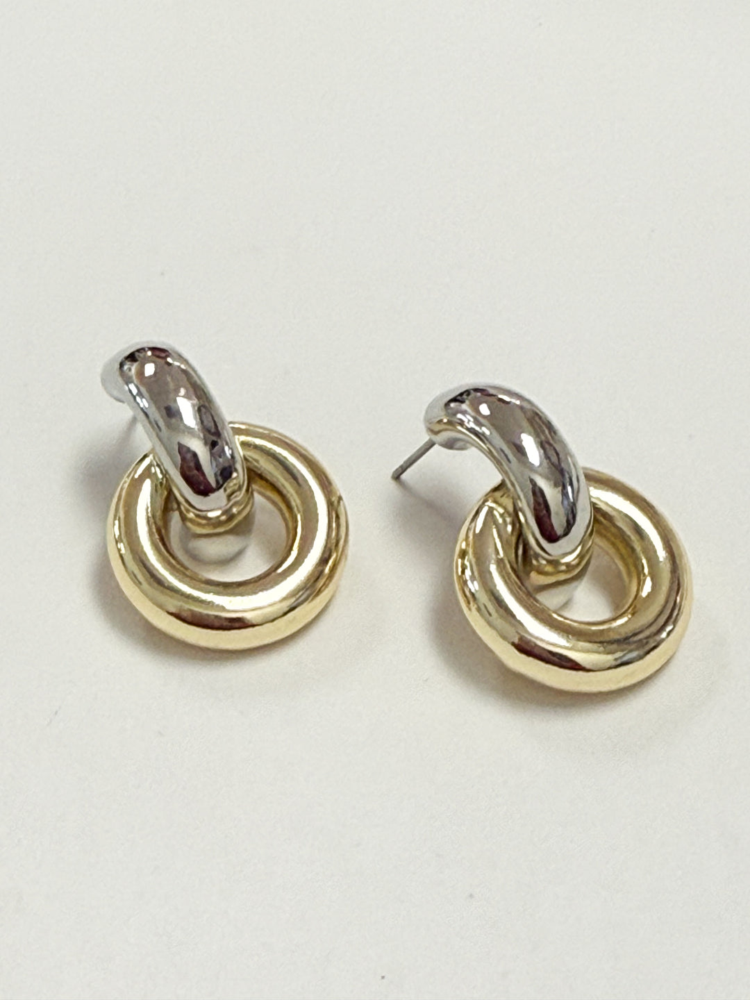 Lennon - Two Toned Door Knocker Earrings