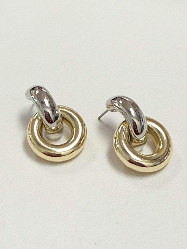 Lennon - Two Toned Door Knocker Earrings