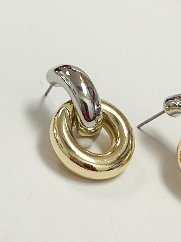Lennon - Two Toned Door Knocker Earrings