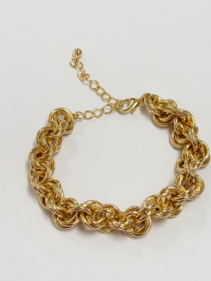 Alma - Gold Double Linked Chain Bracelet