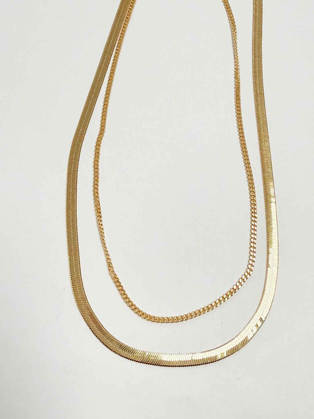 Willow - Double Layer Herringbone Chain Necklace