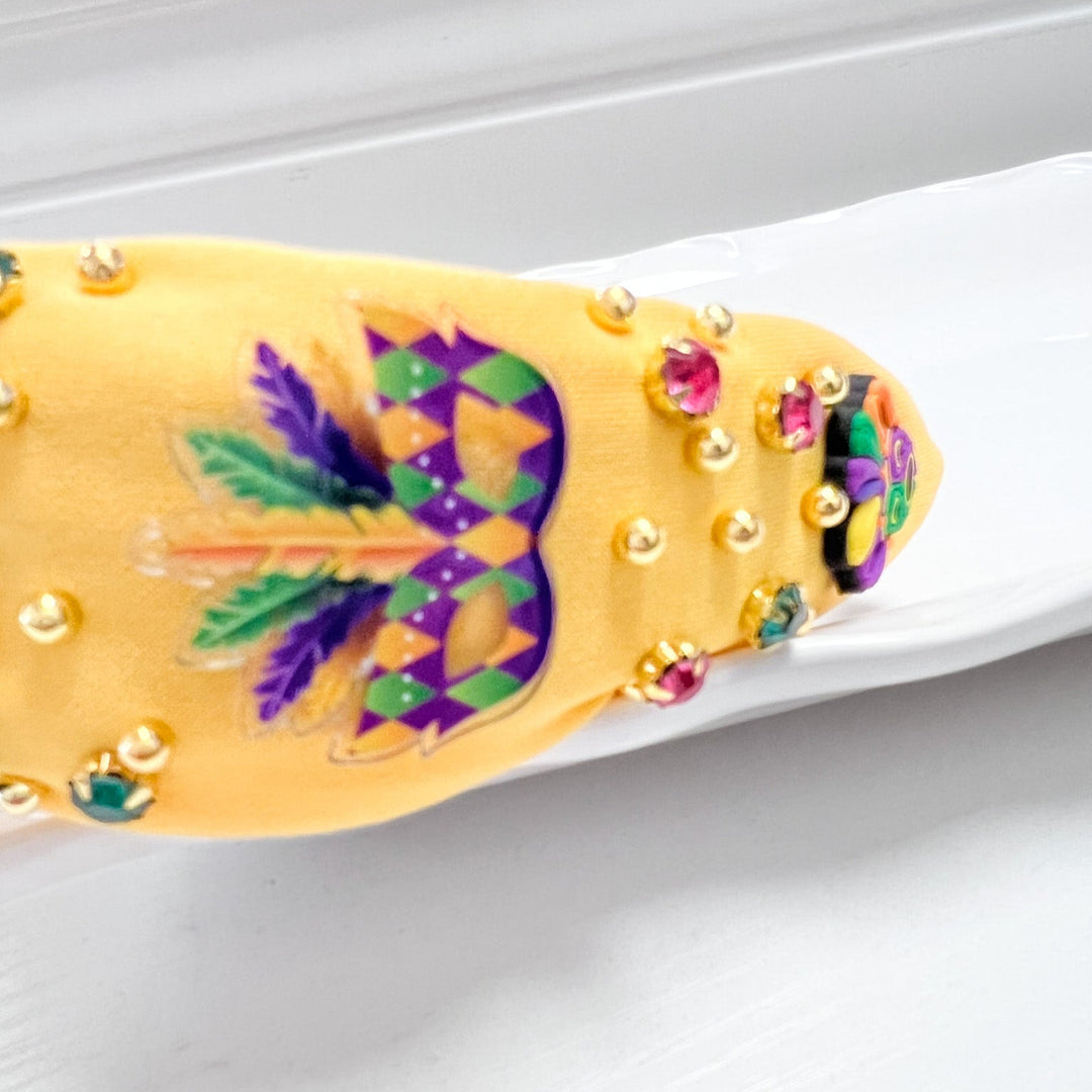 Emersyn - Mardi Gras Rhinestone Headband (Yellow)