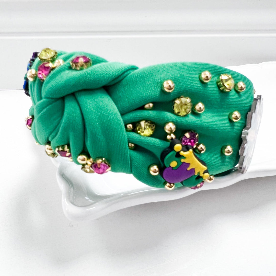 Emersyn - Mardi Gras Rhinestone Headband (Green)