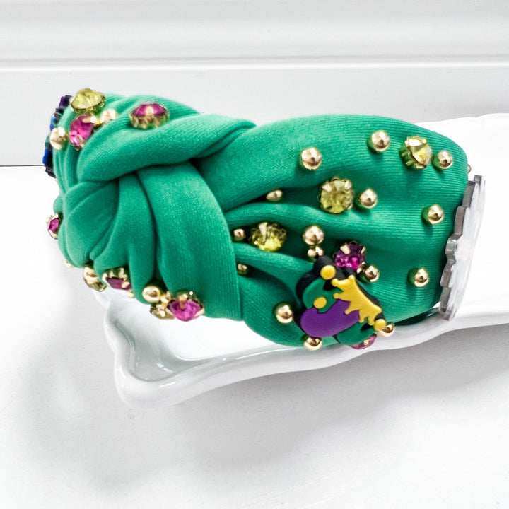 Emersyn - Mardi Gras Rhinestone Headband (Green)