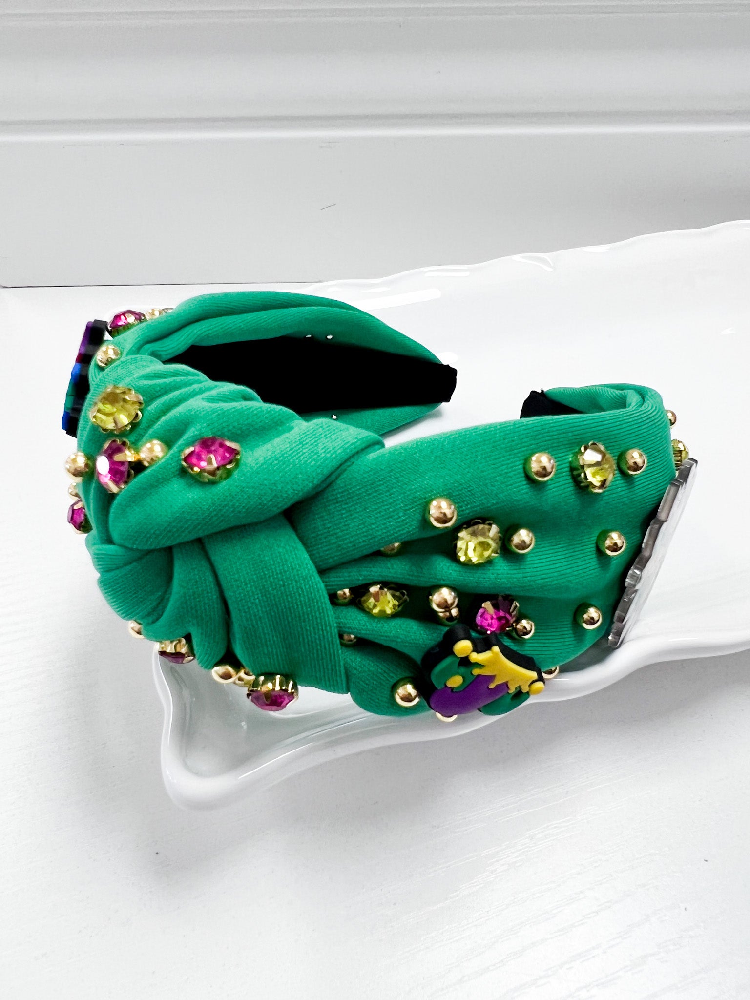 Emersyn - Mardi Gras Rhinestone Headband (Green)
