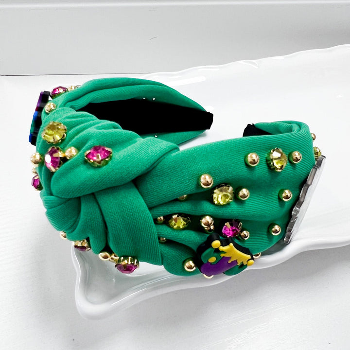 Emersyn - Mardi Gras Rhinestone Headband (Green)