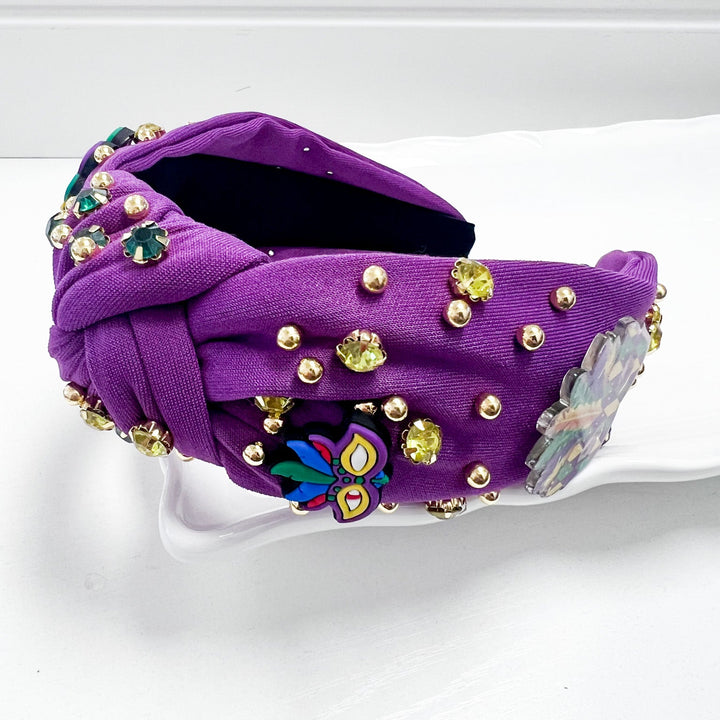 Emersyn - Mardi Gras Rhinestone Headband (Purple)