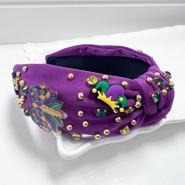 Emersyn - Mardi Gras Rhinestone Headband (Purple)