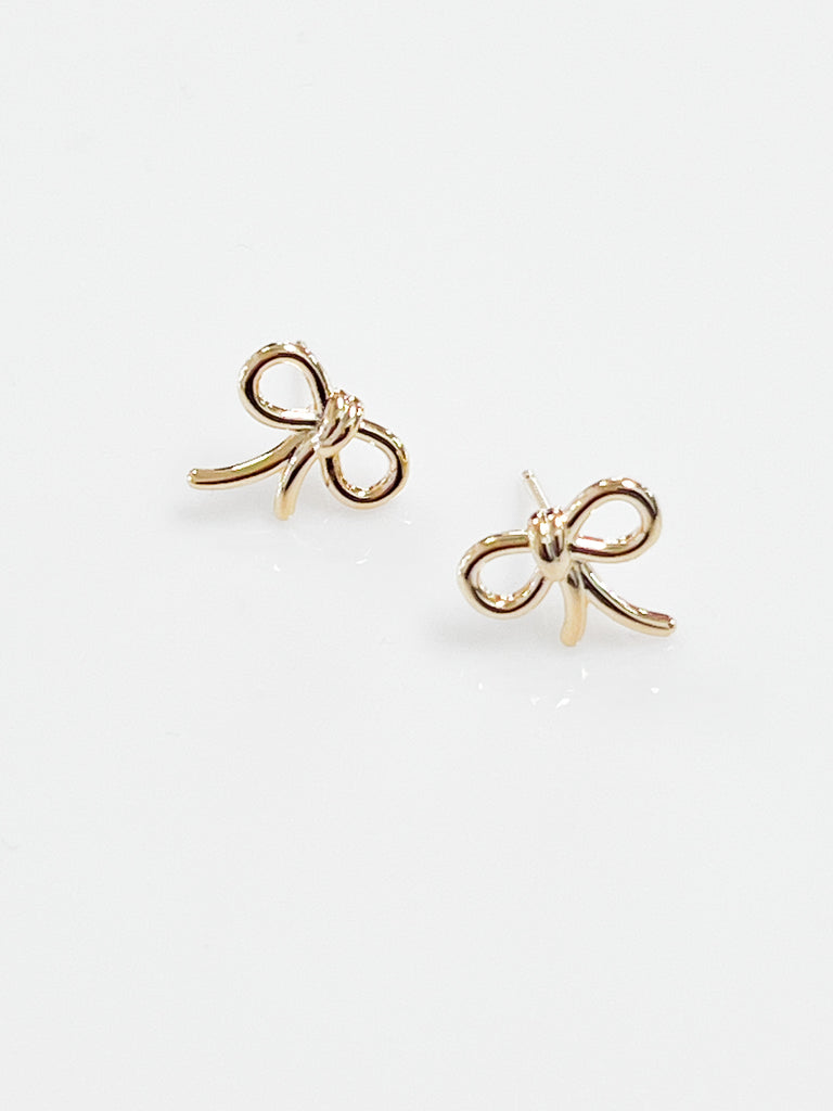 Lani - Danity Gold Bow Earrings