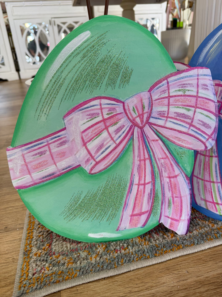 The Round Top Collection - Eggs With Plaid Bows