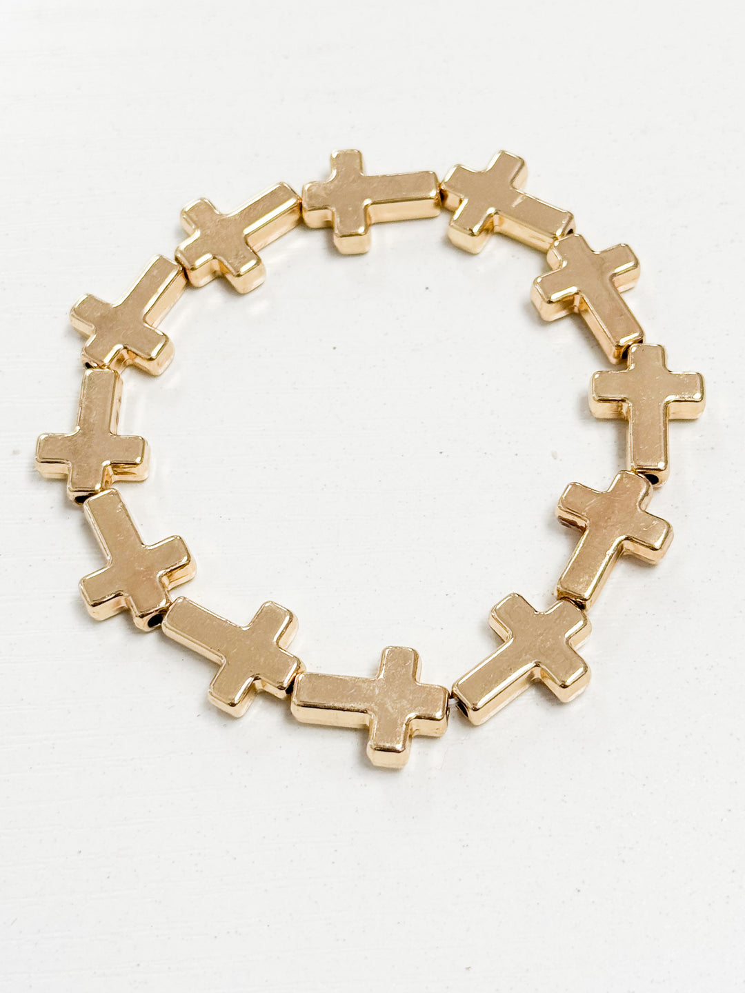 Gold Cross Elastic Barcelet