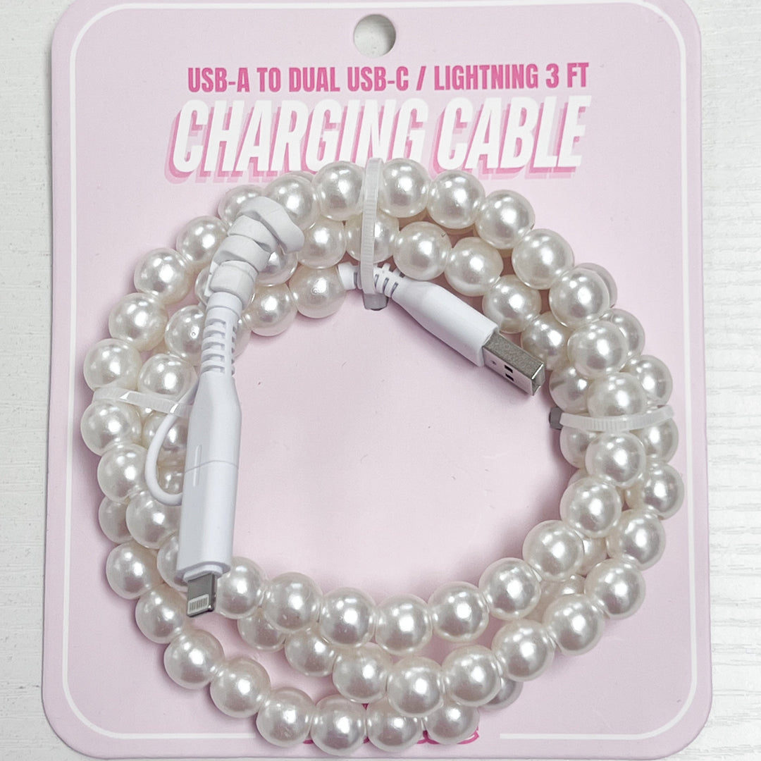 Phone Charging Cable - White Pearl