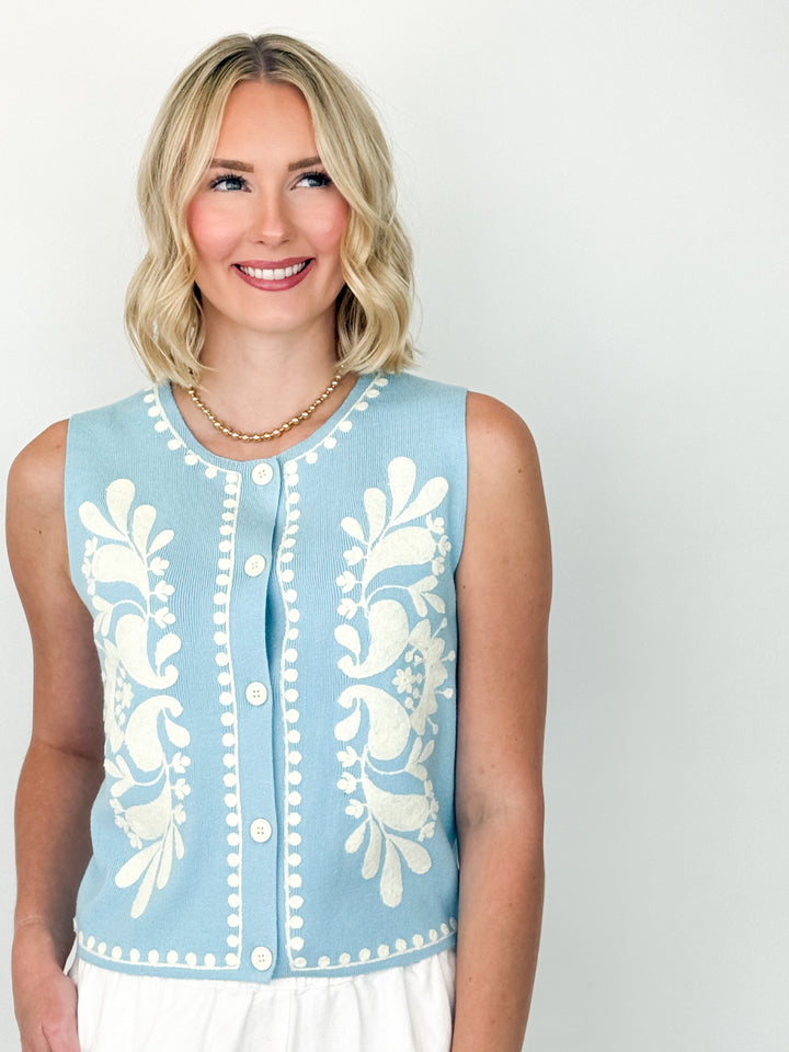 Shannon - Embroidered Vest Top