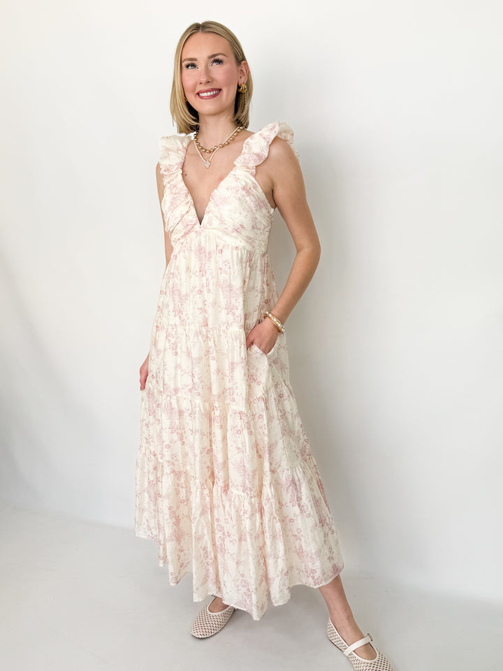 Skylar - Floral Sleeveless Maxi Dress (Pink)