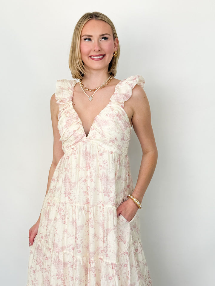 Skylar - Floral Sleeveless Maxi Dress (Pink)