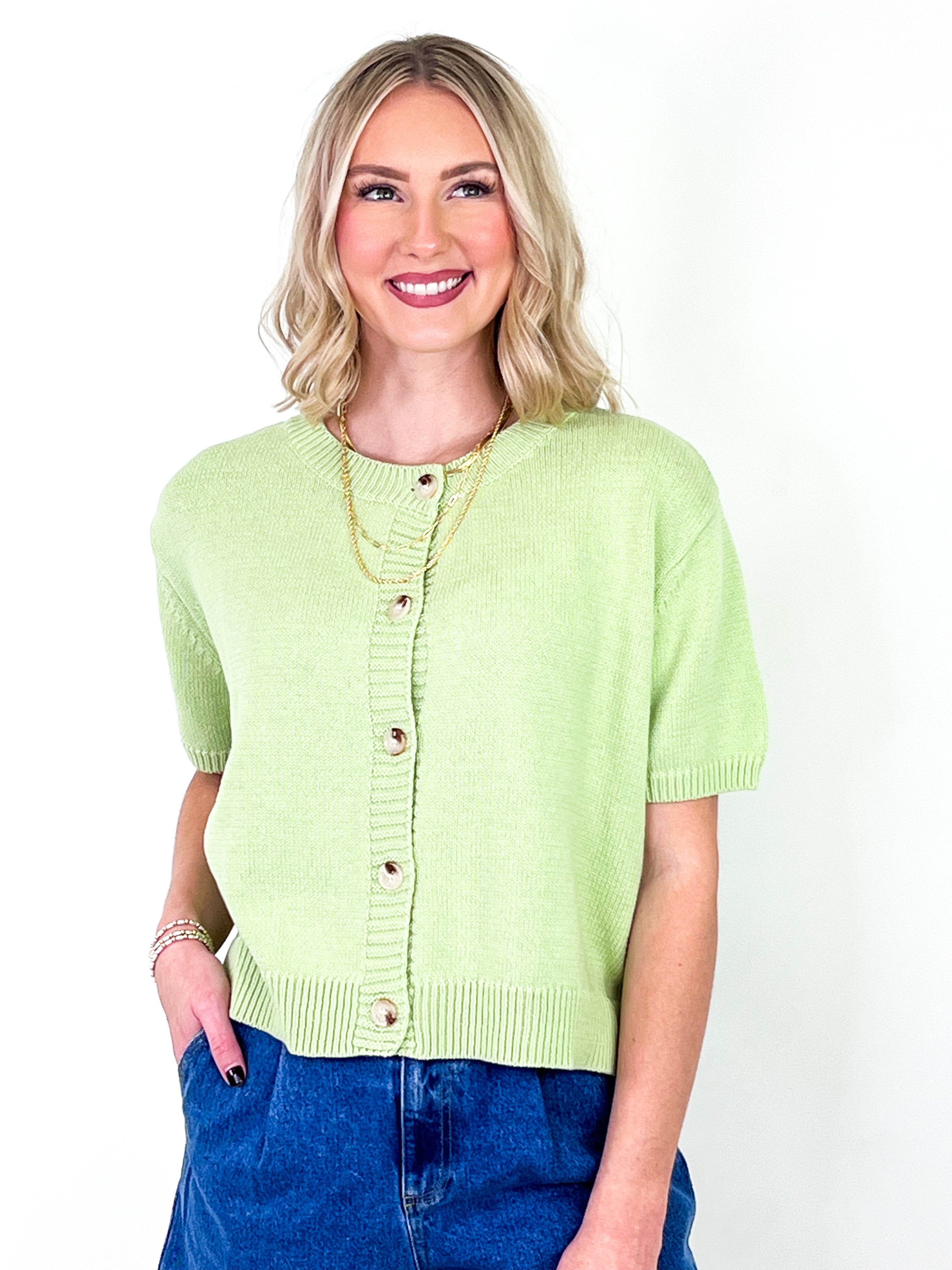 Sophia - Short Sleeve Knit Cardigan