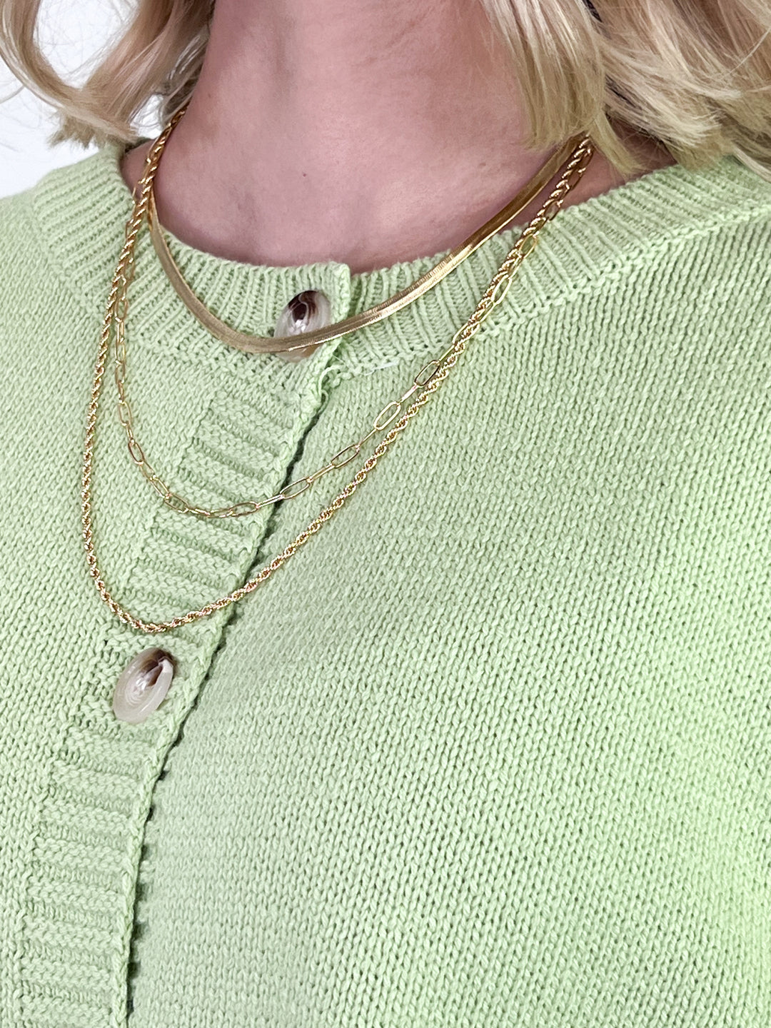 Andrea - Triple Layer Gold Chain Necklace